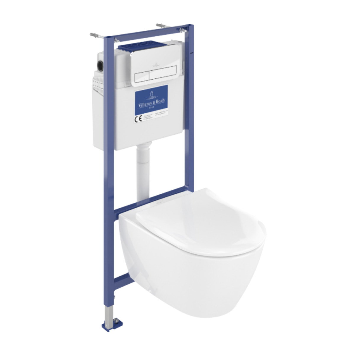 Pack WC sans bride Subway 2.0 abattant frein de chute + bâti-support sol et mur Viconnect PRO + plaque Chromé