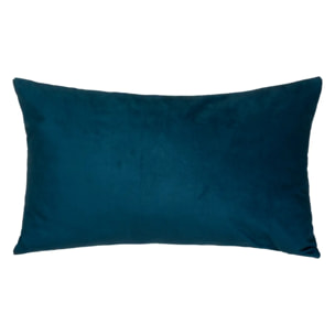 Coussin "Tropique" - velours - bleu canard - 30x50 cm