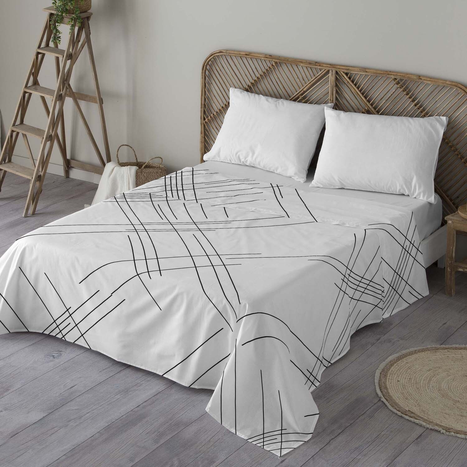 Naturals - Juego de Sábanas Estampadas - Incluye 1 o 2 Fundas de Almohada + 1 Sábana Bajera - 100% Algodón - Line