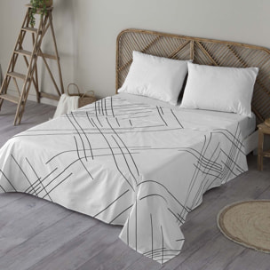 Naturals - Juego de Sábanas Estampadas - Incluye 1 o 2 Fundas de Almohada + 1 Sábana Bajera - 100% Algodón - Line