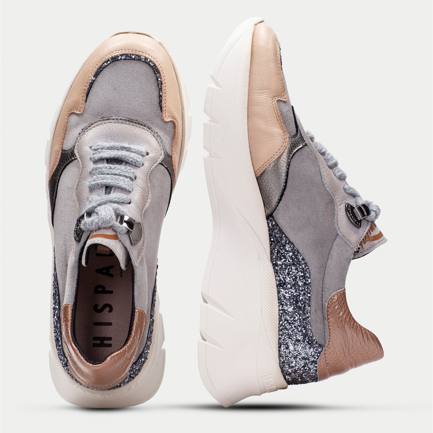 Deportivo Helsinki Gris tierra glitter 5 cm