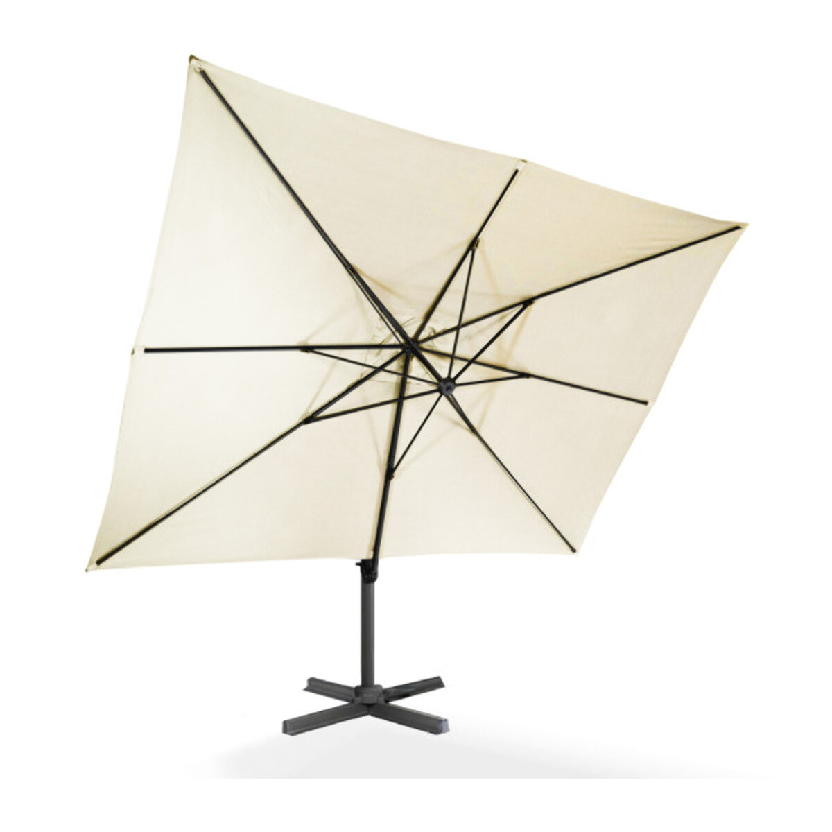 Parasol Sombra 360° rectangle avec housse de protection - Crème