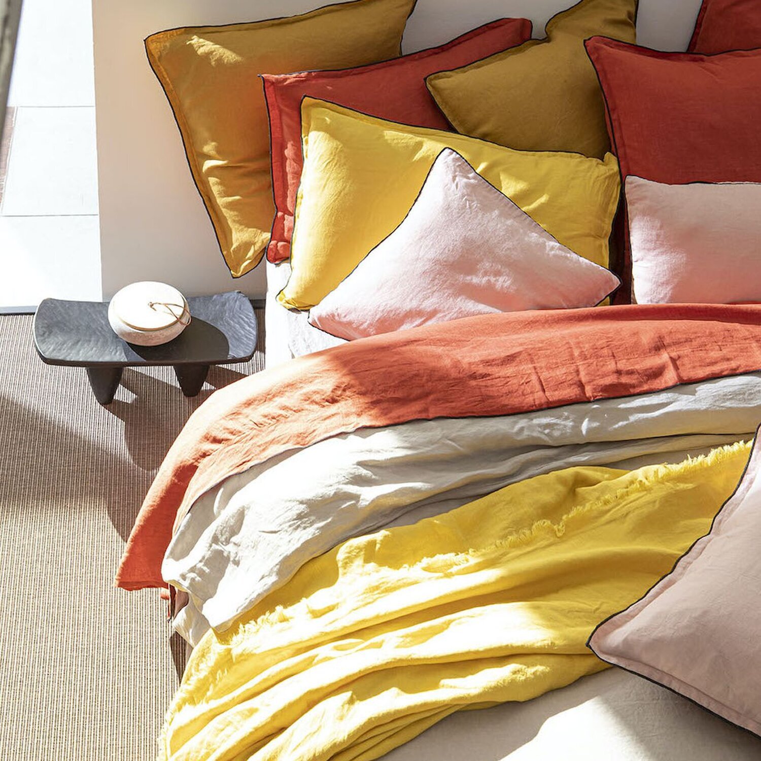 Housse de couette lin lave naturel