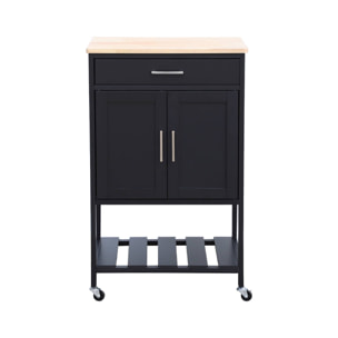 Desserte de cuisine plateau bois d'hévéa L56cm BENDOR