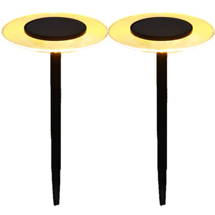 2 balises solaires à piquer UFO H35cm