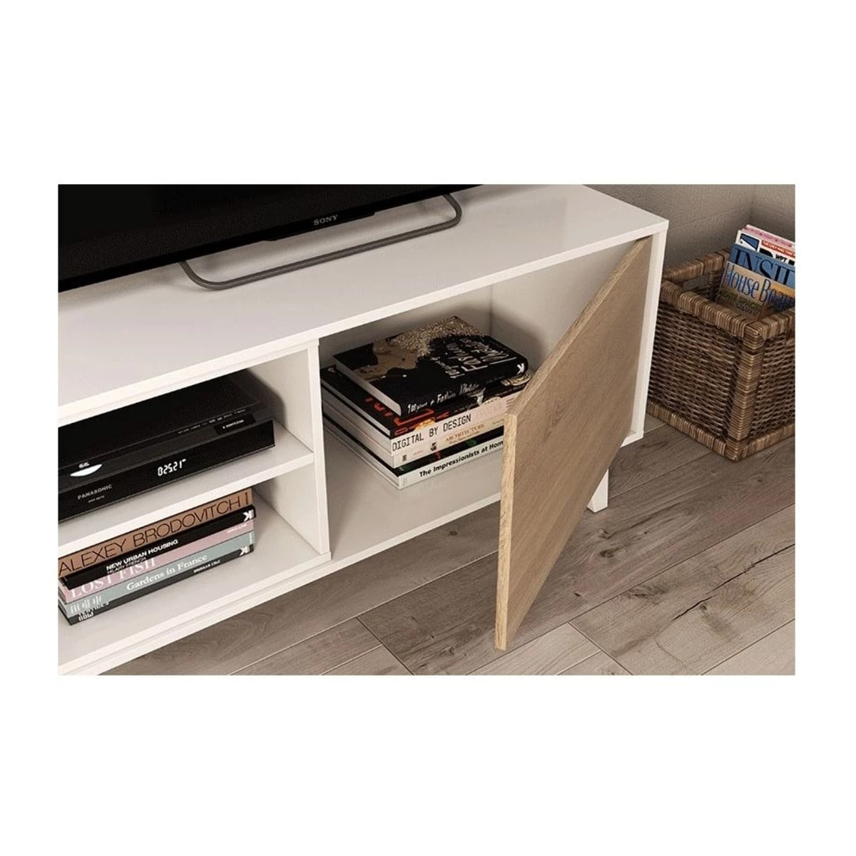 Salón Zaiken Plus Blanco - Roble Canadian