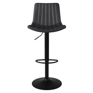 Lot de 2 chaises de bar réglables 62,5/83 cm gris foncé - Killi