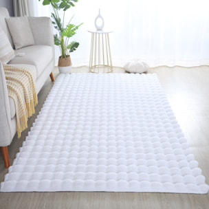 LAPONIE - Tapis uni doux en relief Blanc