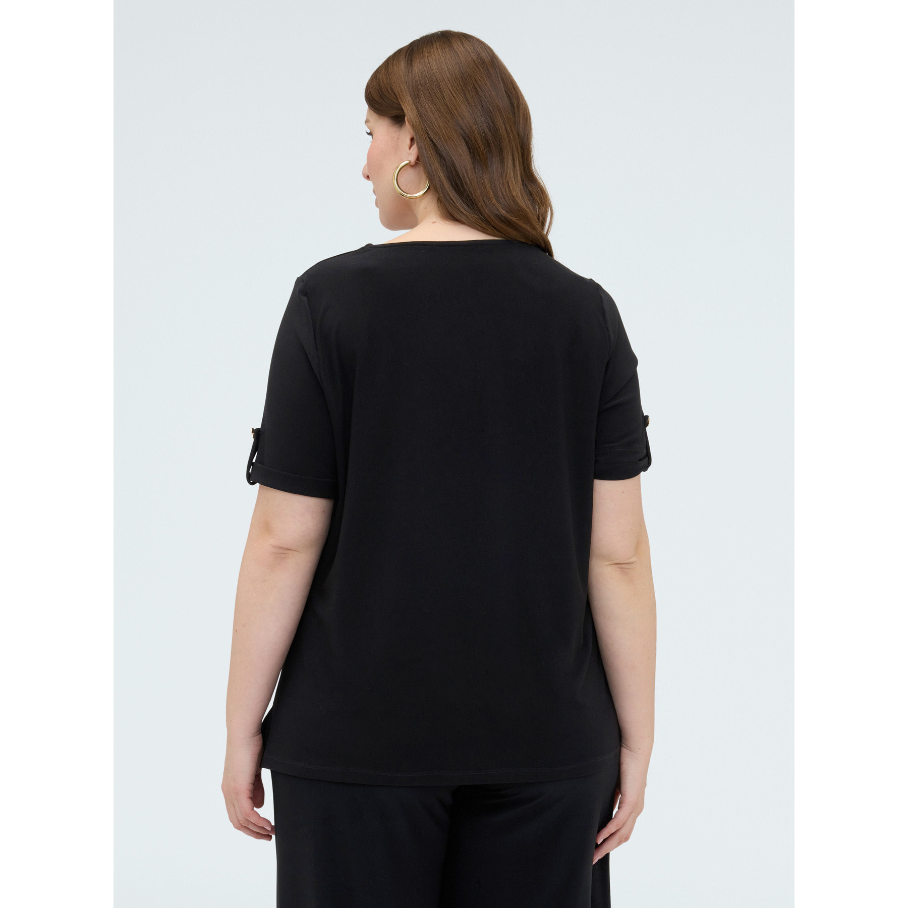 Fiorella Rubino - T-shirt in jersey con drappeggio - Nero