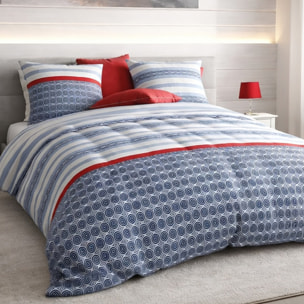 Parure housse de couette 3pcs 100% coton 57fils santorini