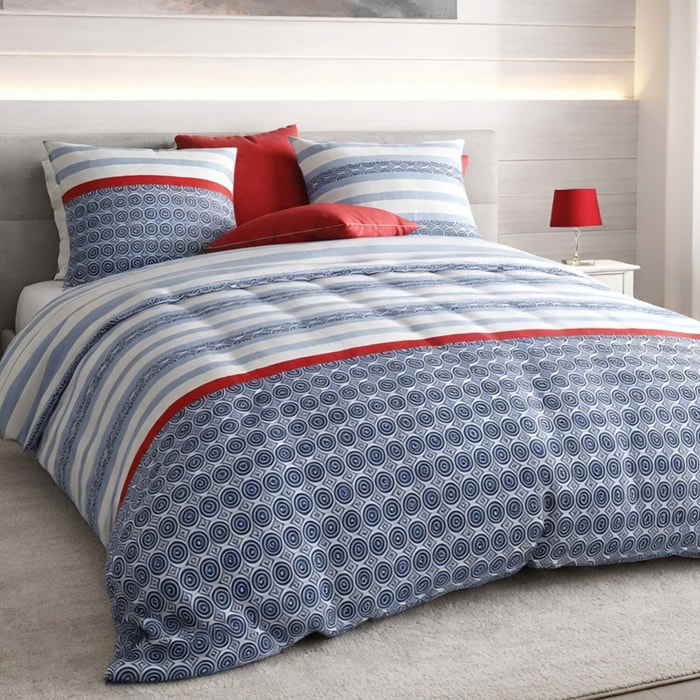 Parure housse de couette 3pcs 100% coton 57fils santorini