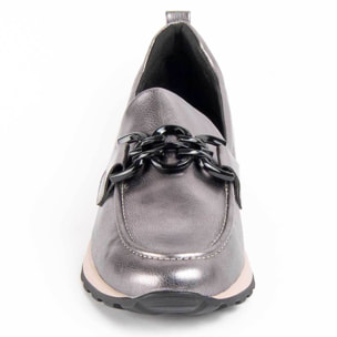 Zapato De Cuña - Gris - Altura: 4 Cm