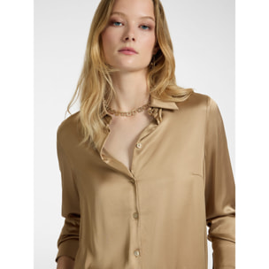 Elena Mirò - Camisa de satén elástico - Beige