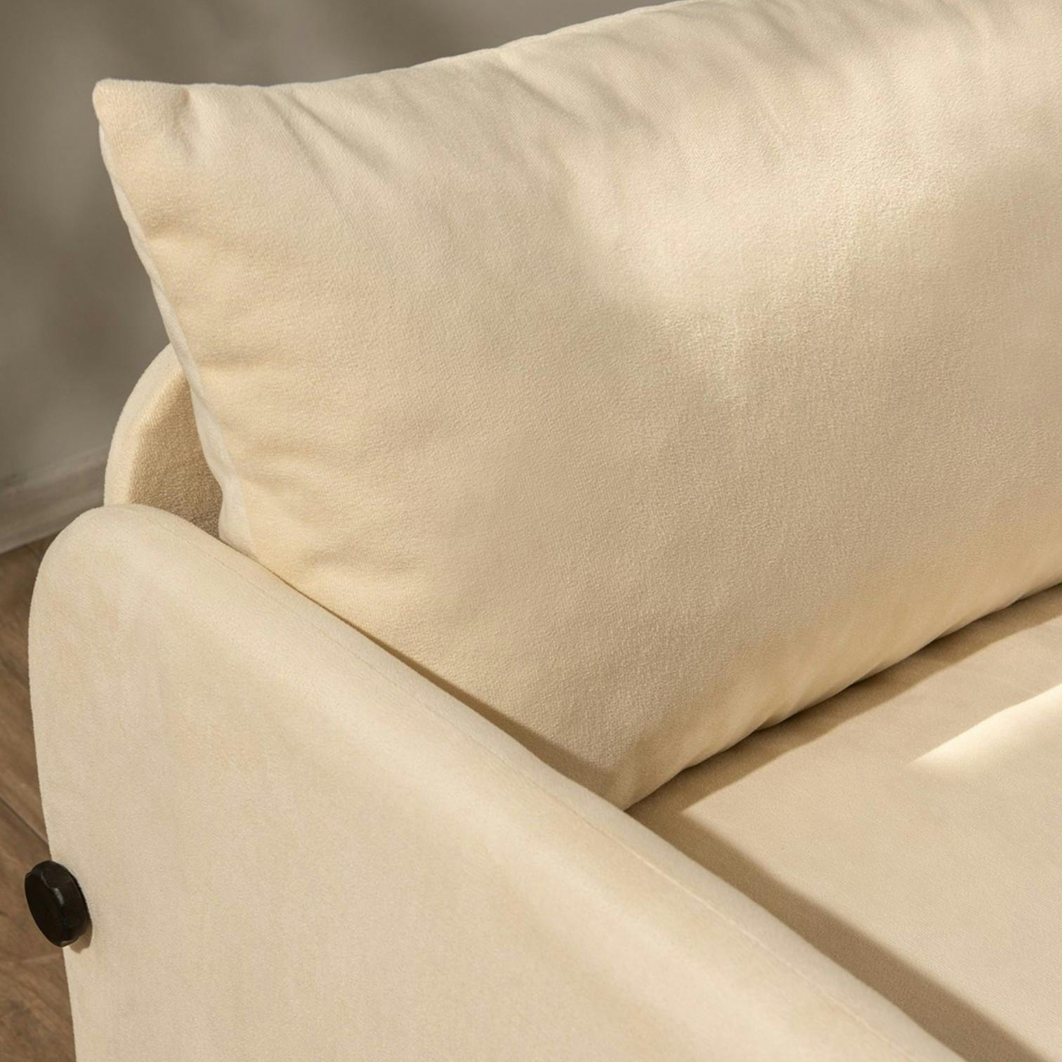 Canapé-lit en tissu crème, 2 personnes 140 cm ORURO