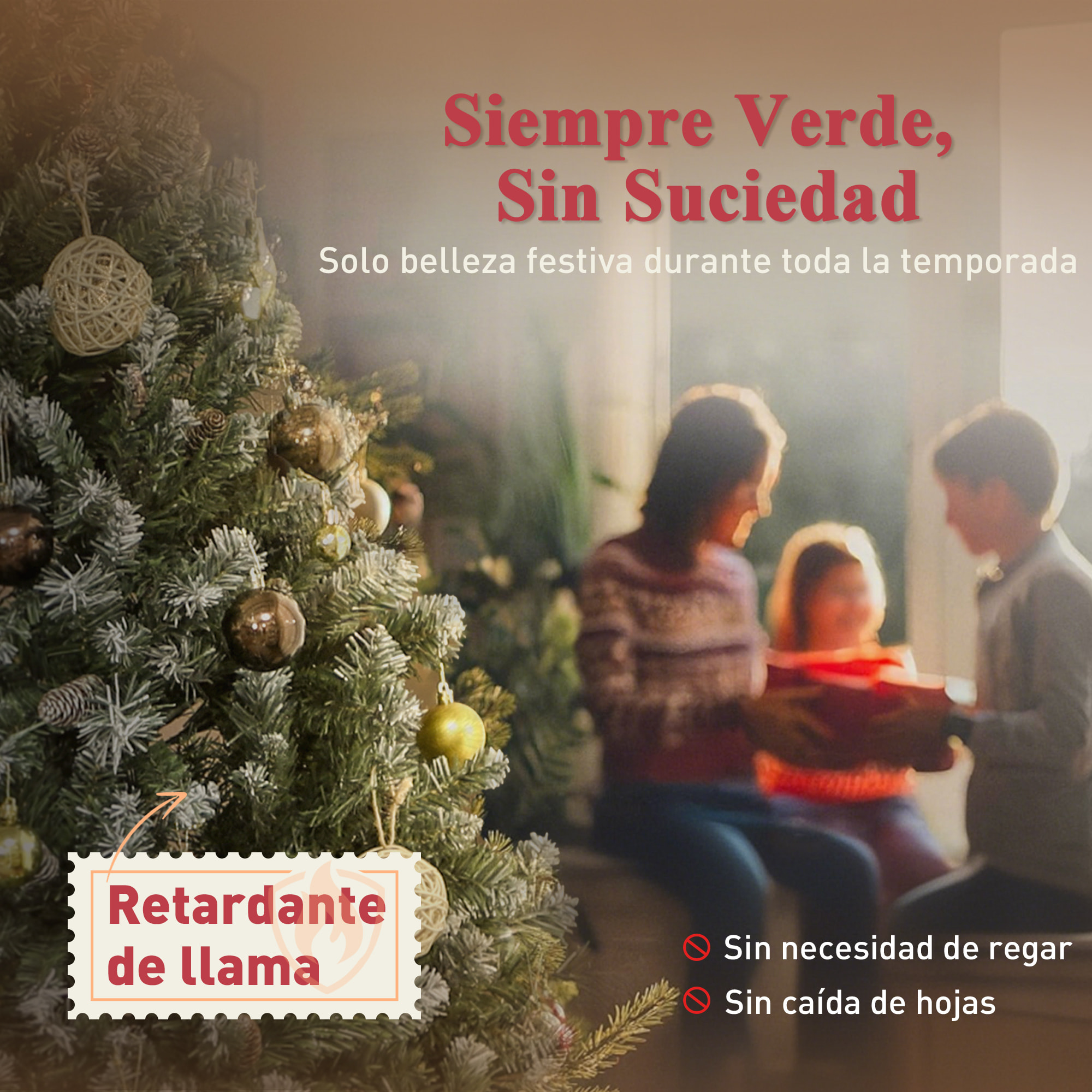 Árbol de Navidad Artificial 150 cm, Árbol de Navidad con 581 Ramas Densas con Nieve, 44 Piñas y Soporte Metálico Plegable, Fácil Montaje, para Salón, Interior, Verde