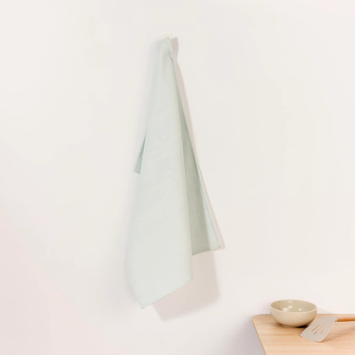 Lot de 2 torchons de cuisine Vert eau 45x70 cm