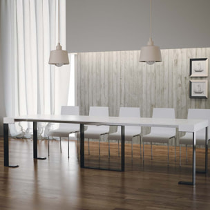 Consola extensible 90x40/300 cm Futura Fresno Blanco estructura Antracita