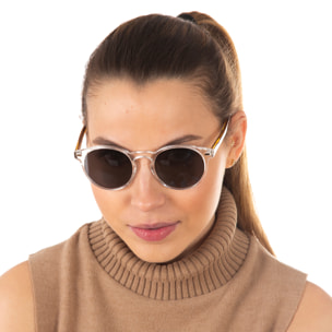 Gafas de sol OCEAN DE NIRO - Blanco transparente mate con patillas en carey y / Ahumada