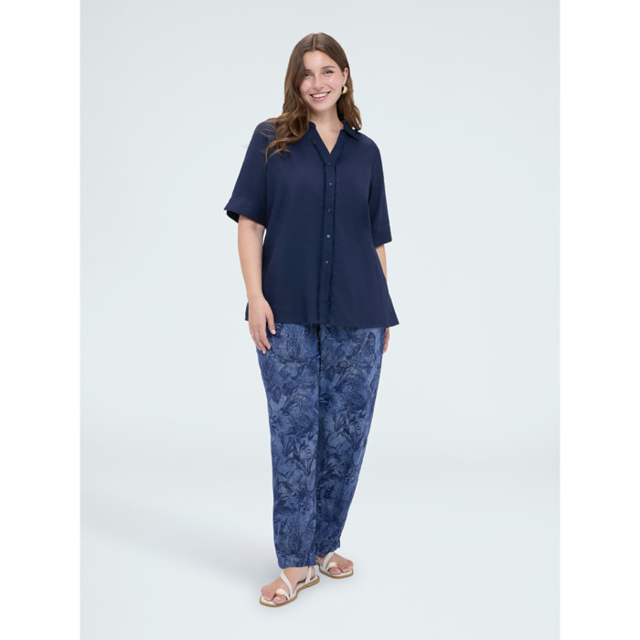 Fiorella Rubino - Pantaloni Carrot con stampa - Blu