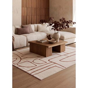 BERUTI Alfombra geométrica en tonos beige y caldera, varias medidas disponibles