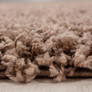 Tapis poils longs shaggy tissé motif uni ZASIVE