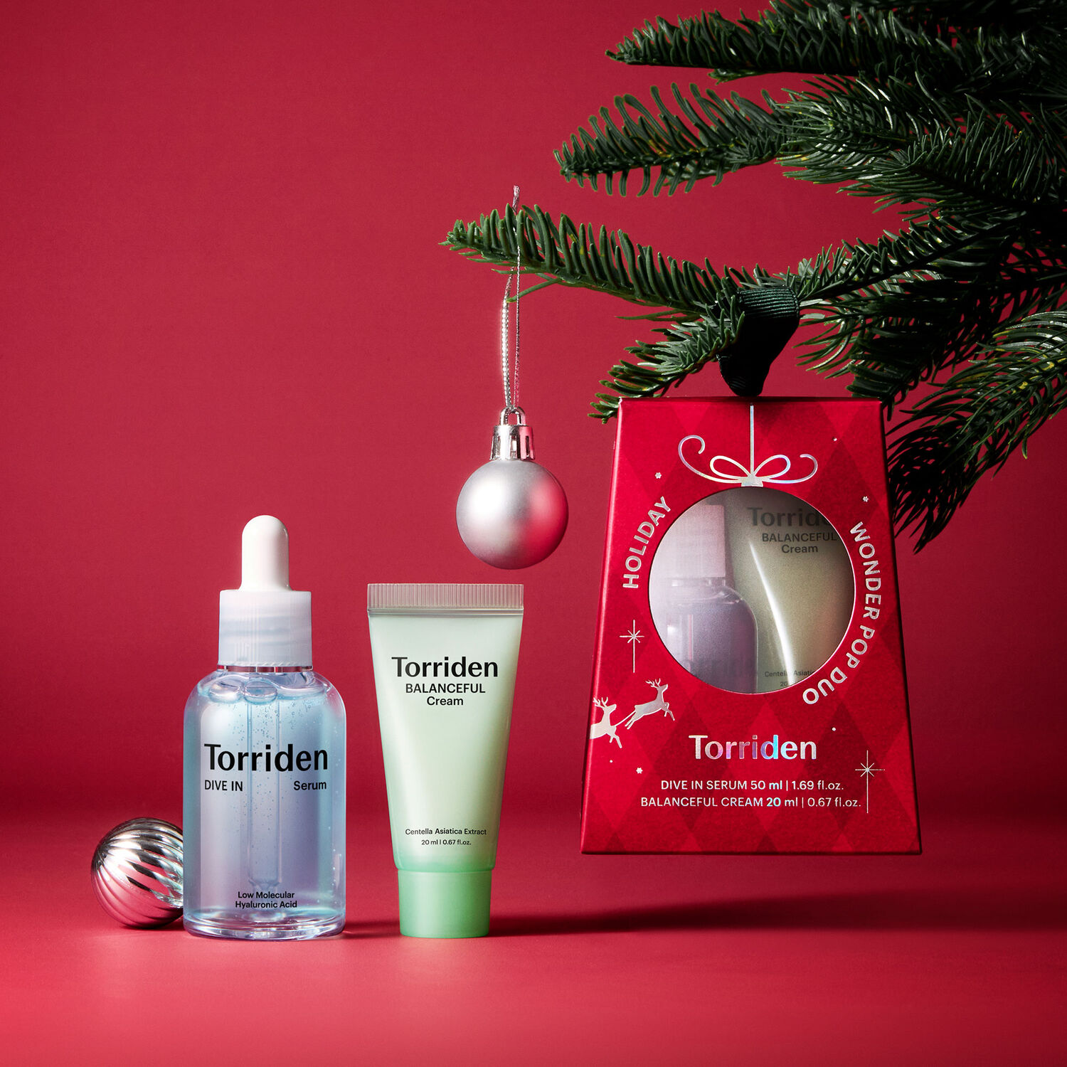 Duo Pop Merveilleux Rouge - Coffret Sérum à l’Acide Hyaluronique 50 ml + Crème Équilibrante 20 ml