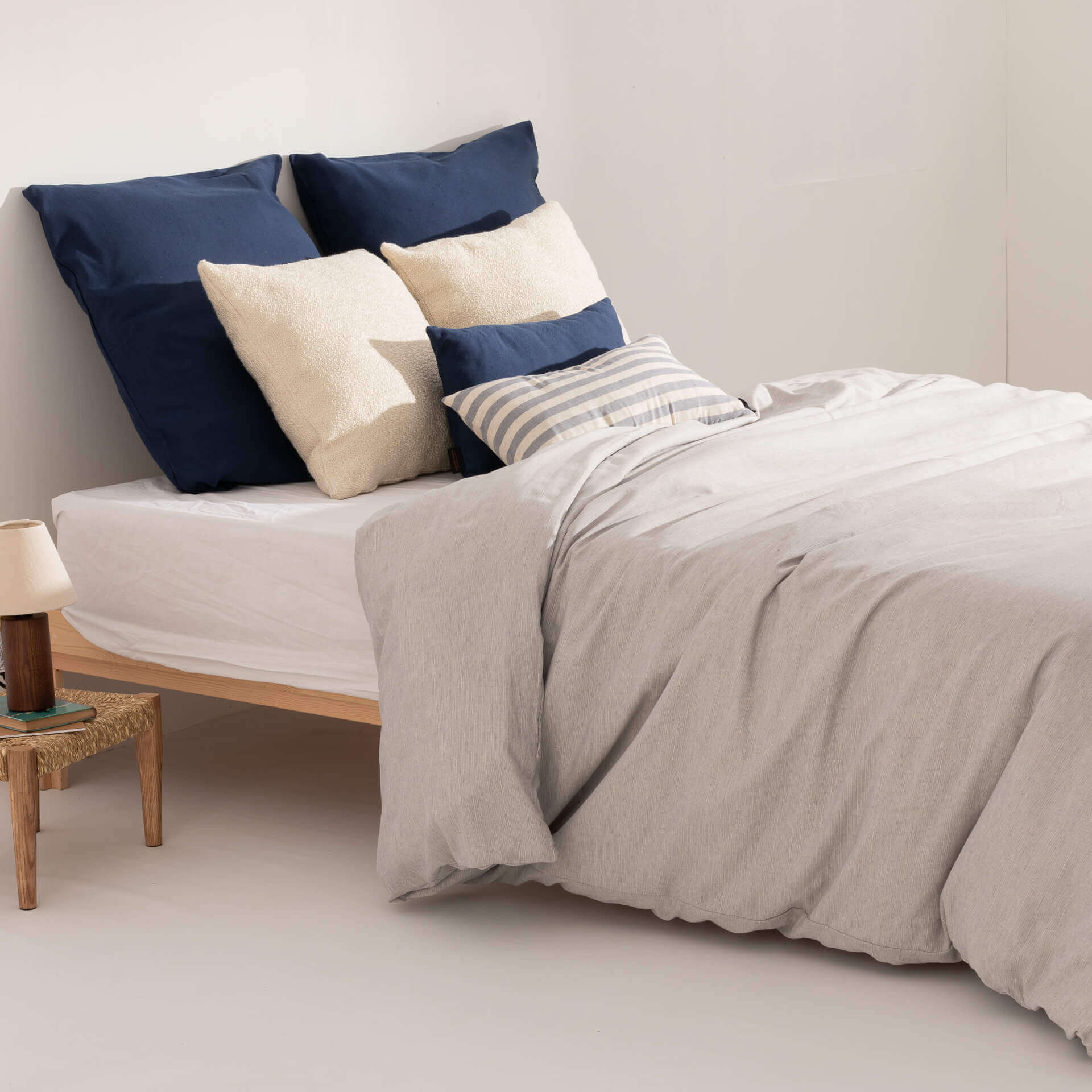 Housse de couette jacquard Elche Bleu