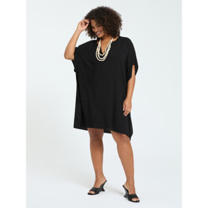 Fiorella Rubino - Caftán cerrado en viscosa jacquard - Negro
