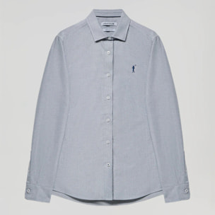 Camicia Oxford Regular fit blu denim con logo Rigby Go