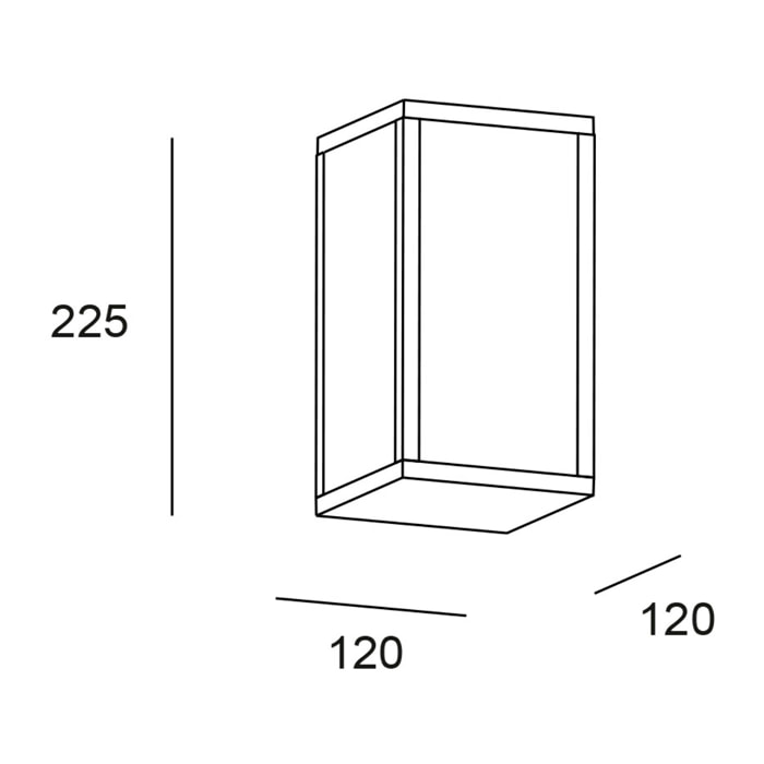 Forlight Pristol Apliqiue rectangular para bombilla E27 en color negro