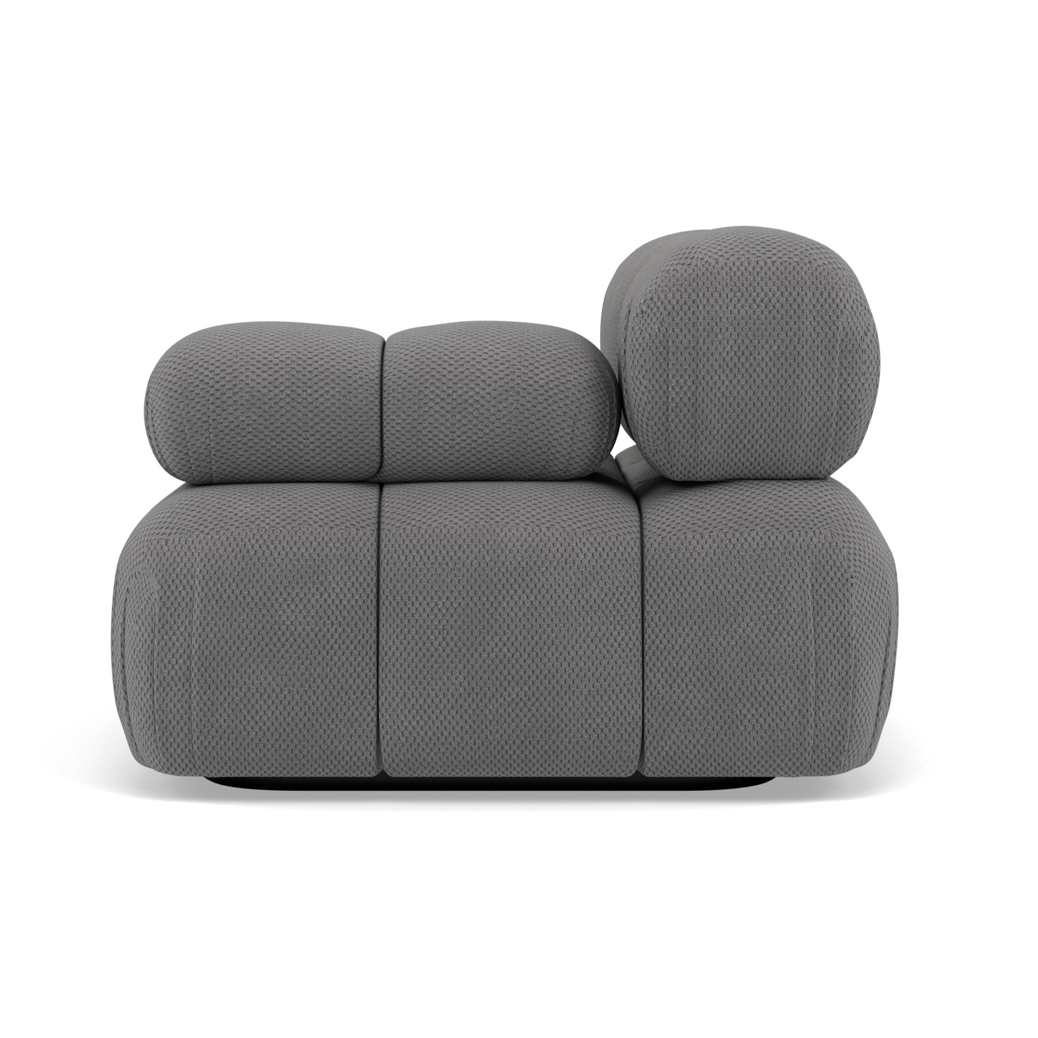 Ruby - module d'assise droit en velours texturé - Gris