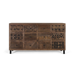 Aparador de Madera de Mango Estilo Étnico Boho Tallado