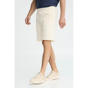 Bermuda jogger ecrù con logo Polo Club