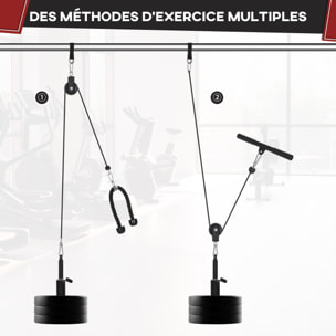 Station de musculation - station de traction poulie haute à fixer au plafond - barre traction et autres accessoires inclus