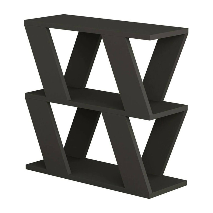 Tavolino da salotto Beniamina, Tavolo basso da caffè, Portariviste per divano, Ripiano da soggiorno, 60x22h57 cm, Antracite