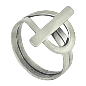 Anillo Cierre en latón chapado plata de ley 10µ