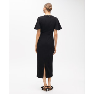 Abito Manica Mantello Collo Gioiello