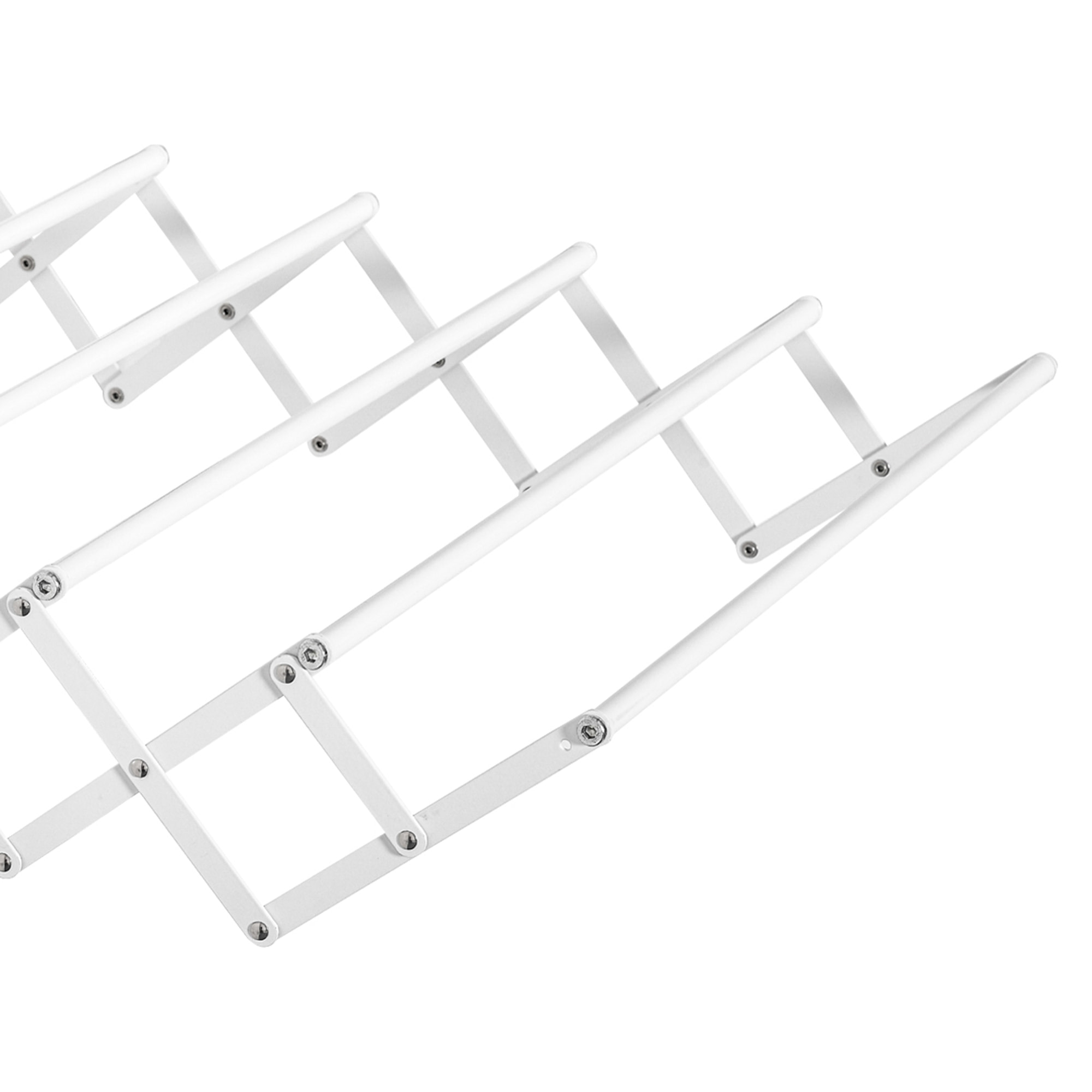 HOMCOM Tendedero de Pared Extensible de 63,5 cm Tendedero de Ropa de Metal con 5 Barras para Interior y Exterior Baño Balcón Carga 10 kg 63,5x60x20 cm Blanco