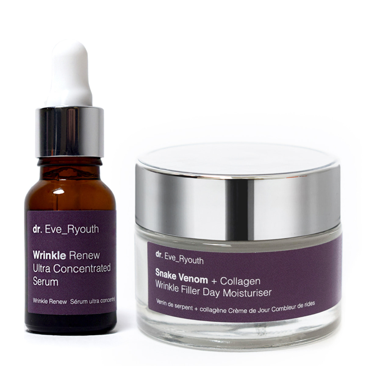 Suero ultraconcentrado Wrinkle Renew de 15 ml y humectante de día Snake Venom + Collagen Wrinkle Filler de 50 ml