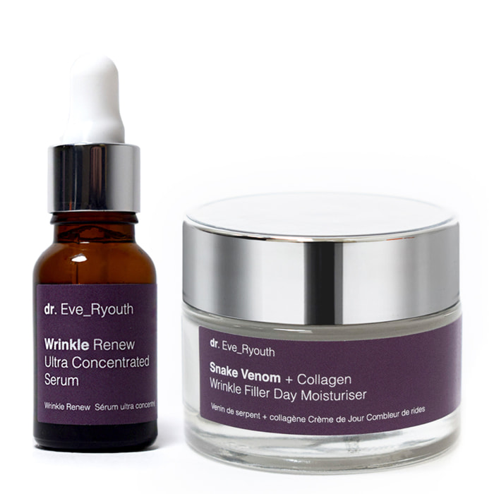 Suero ultraconcentrado Wrinkle Renew de 15 ml y humectante de día Snake Venom + Collagen Wrinkle Filler de 50 ml