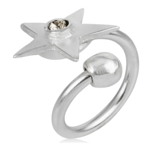 Anillo estrella Swarovski blackdiamond plata chapado