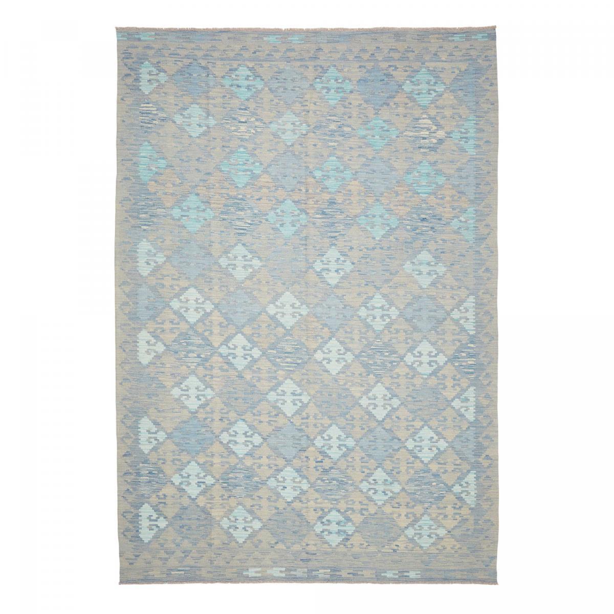 Tapis kilim au motif géométrique, tissé plat en laine, ZANURIL
