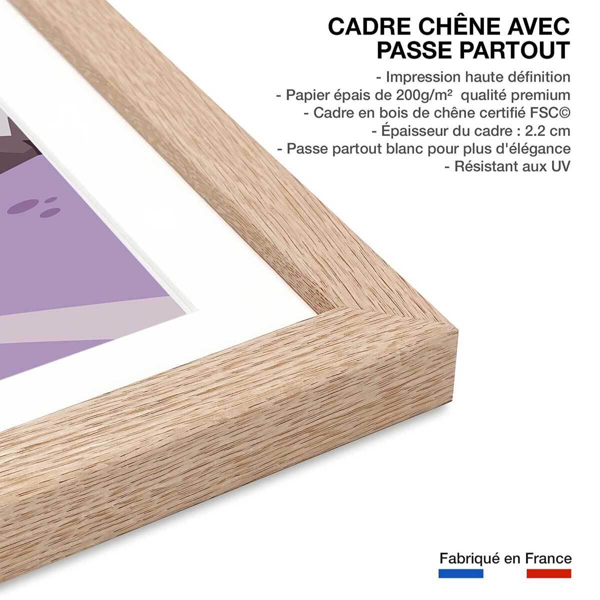 Poster de sur la route des alpes Affiche sous cadre bois