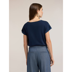 Motivi - Camiseta bimatérica - Azul