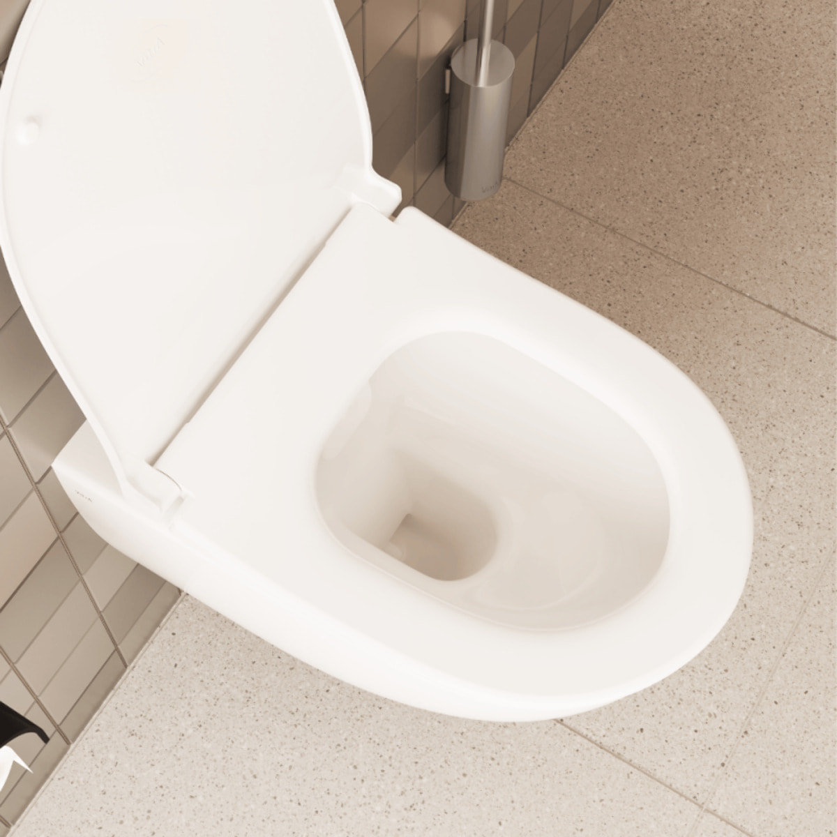 Pack WC suspendu Sento blanc + bâti autoportant V-Fix Core + Plaque Round chromé