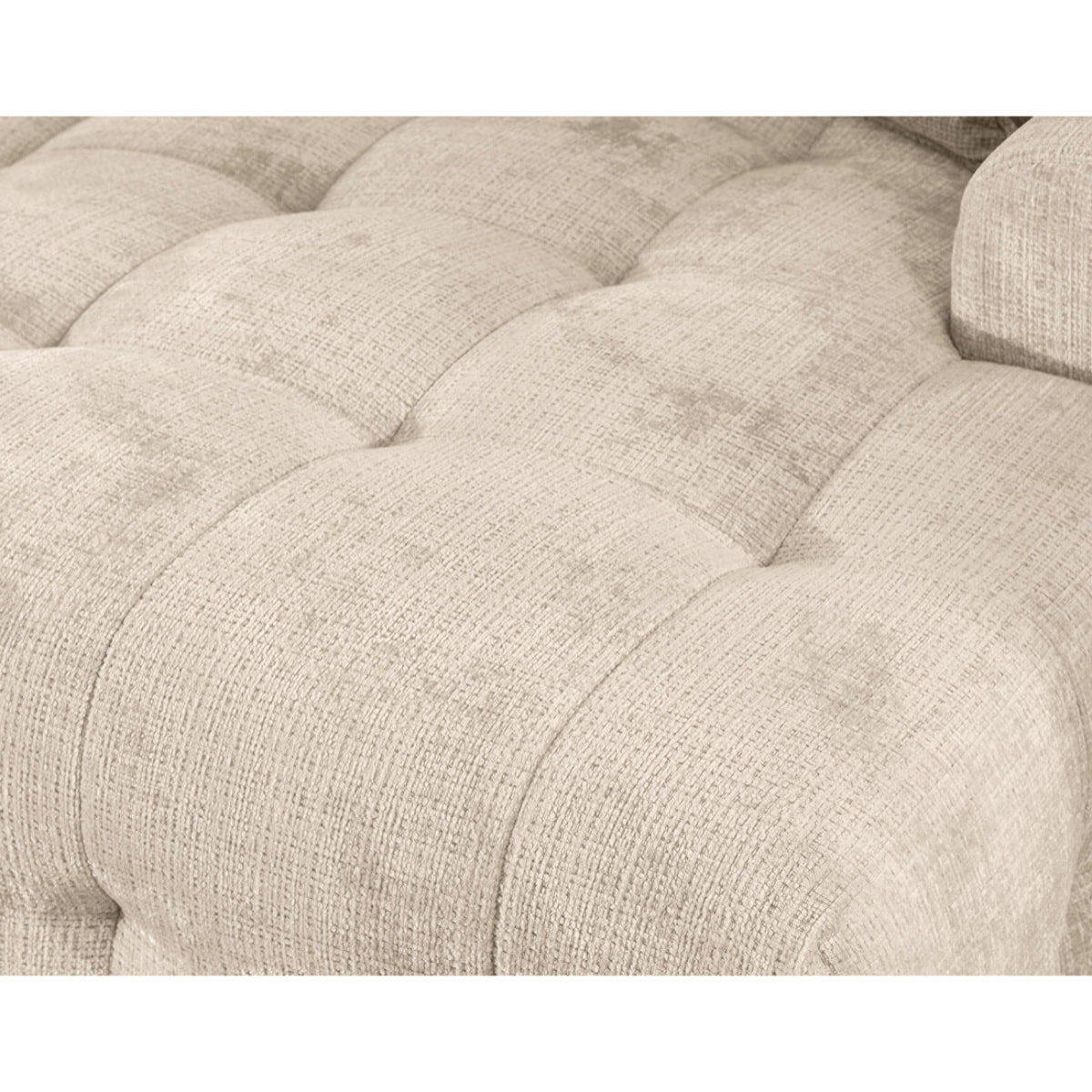 Diane - Canapé d'angle gauche 4 places en velours texturé - Beige