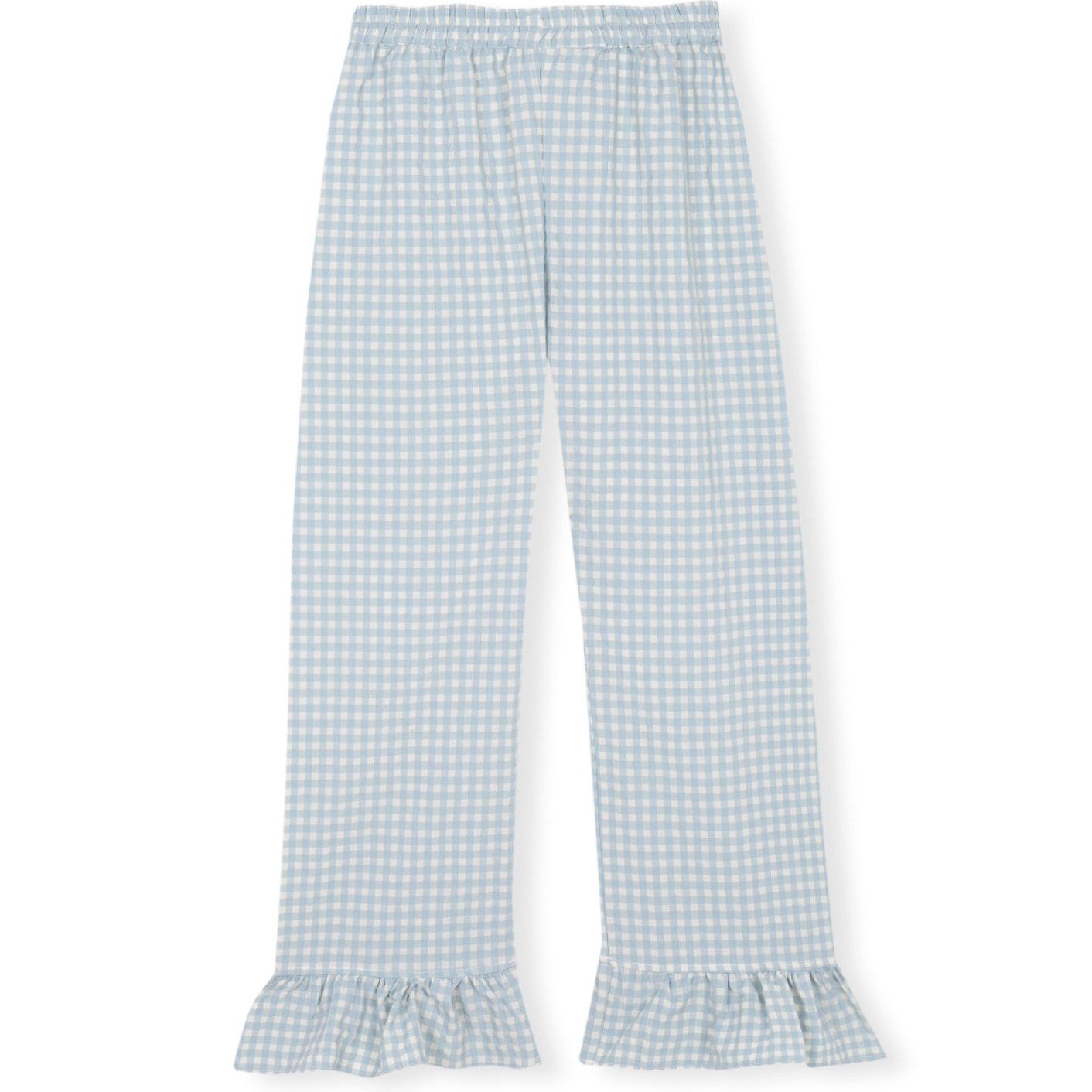 Pantalón de pijama de mujer vichy con volante en los tobillos