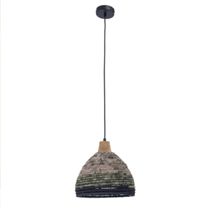FORLIGHT Korg lampara colgante con pantalla de cuerda natural para bombilla E27