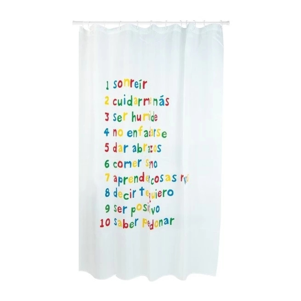 Rideau de douche Polyester PROPOSITOS 180x200cm QUALITE PREMIUM - Anneaux inclus MSV