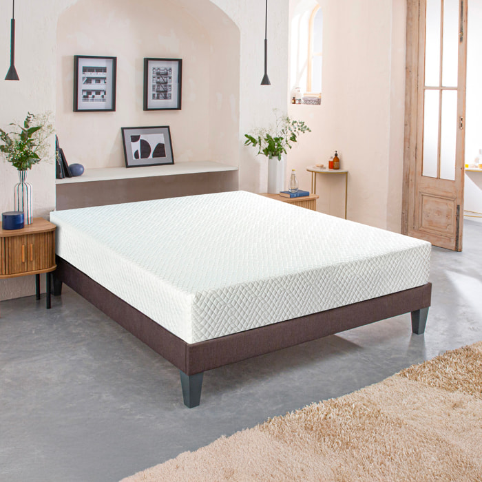 Ensemble Matelas Absolu & Sommier KIT15, 21 cm, Mémoire de Forme et technologie Tri-Lattes, Soutien Ferme, Fabrication Française